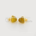 Atacado Vermeil Gold Plated Bezel Stud Earring Natural Best Quality Gemstone Bezel Jóias Fabricante